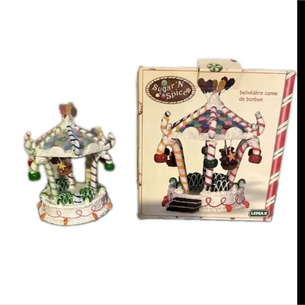 Vintage 2004 Lemax Sugar 'N Spice Candy Cane Gazebo #43423 In Original Box